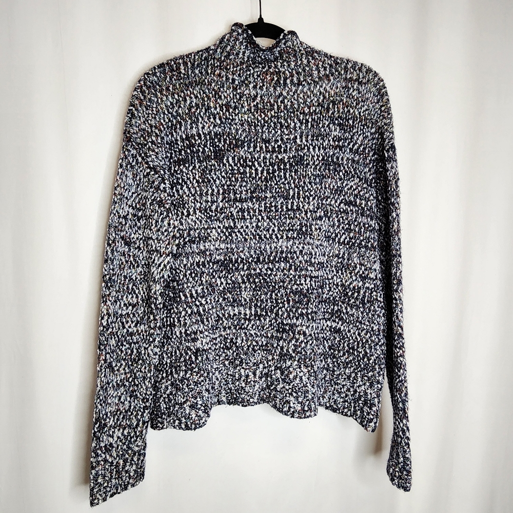 89th + Madison Mock Neck Confetti Speckled Women's Sweater Size Medium